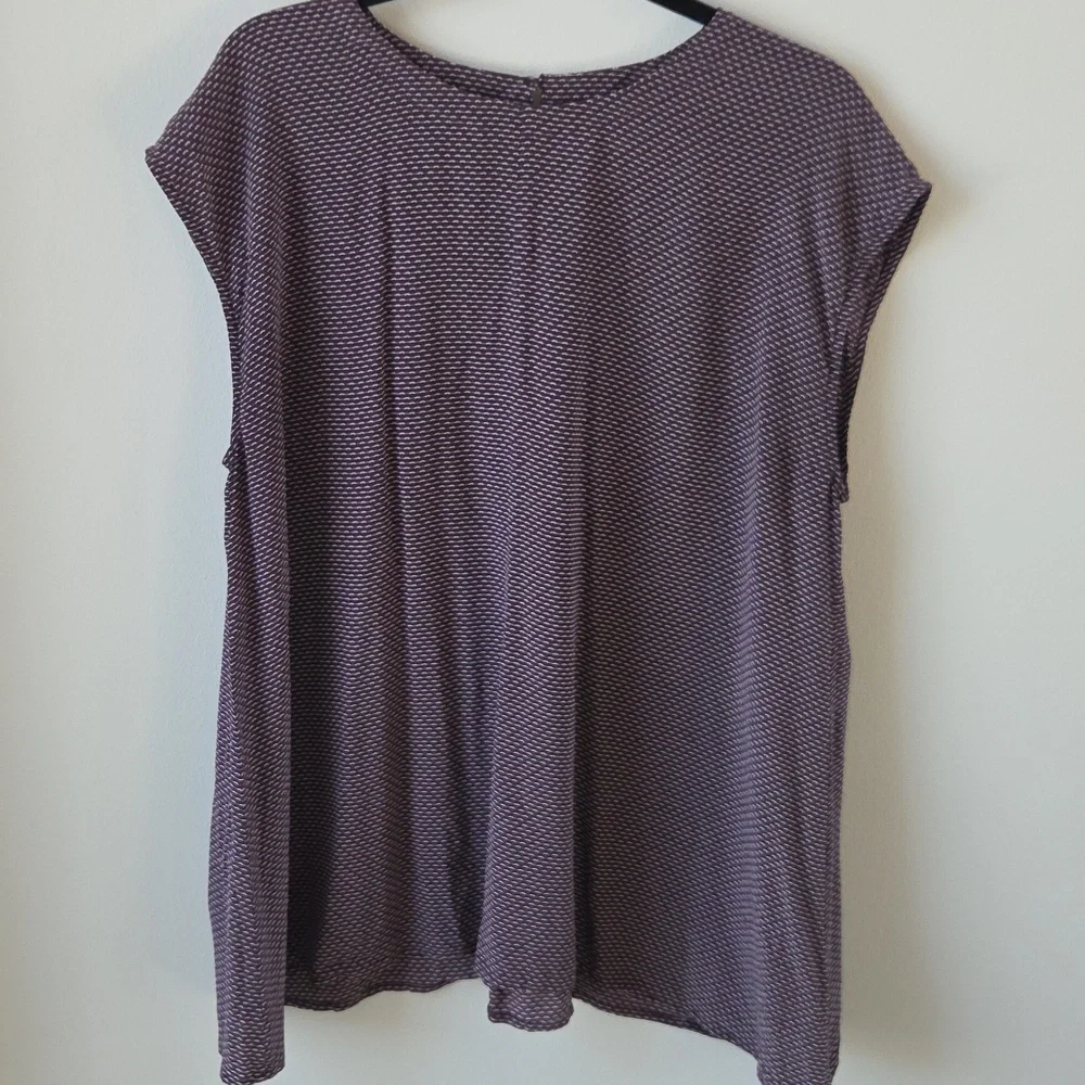 Eileen Fisher Cassis Silk‎ Sleeveless Blouse Maroon Womens XL NWOT